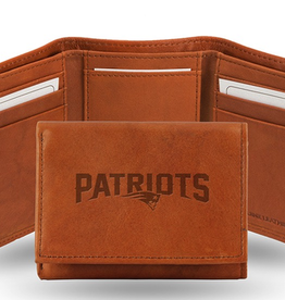 RICO INDUSTRIES New England Patriots Vintage Leather Trifold Wallet