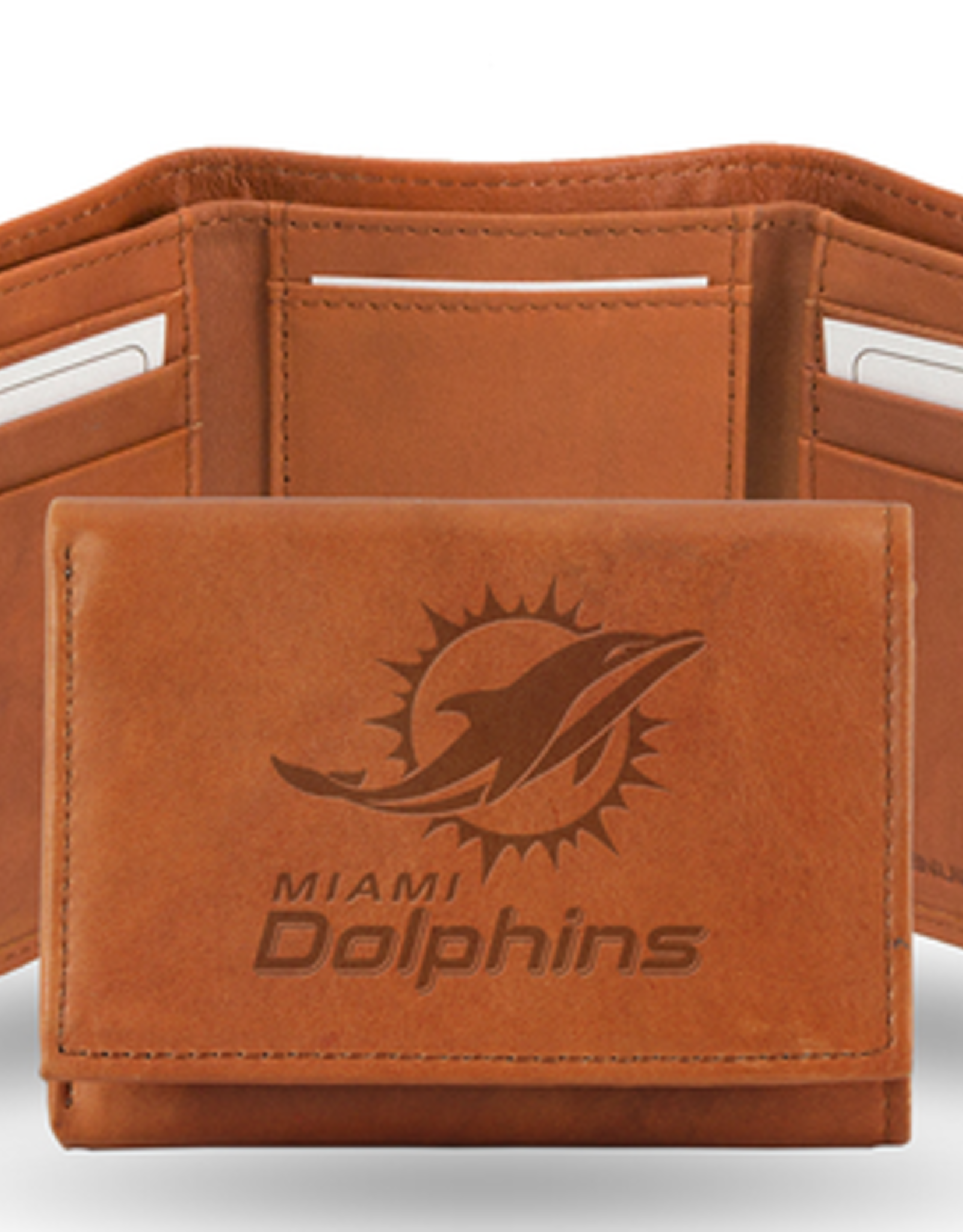 RICO INDUSTRIES Miami Dolphins Vintage Leather Trifold Wallet