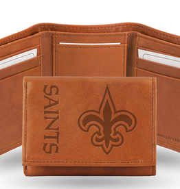 RICO INDUSTRIES New Orleans Saints Vintage Leather Trifold Wallet