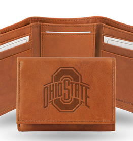 RICO INDUSTRIES Ohio State Buckeyes Vintage Leather Trifold Wallet