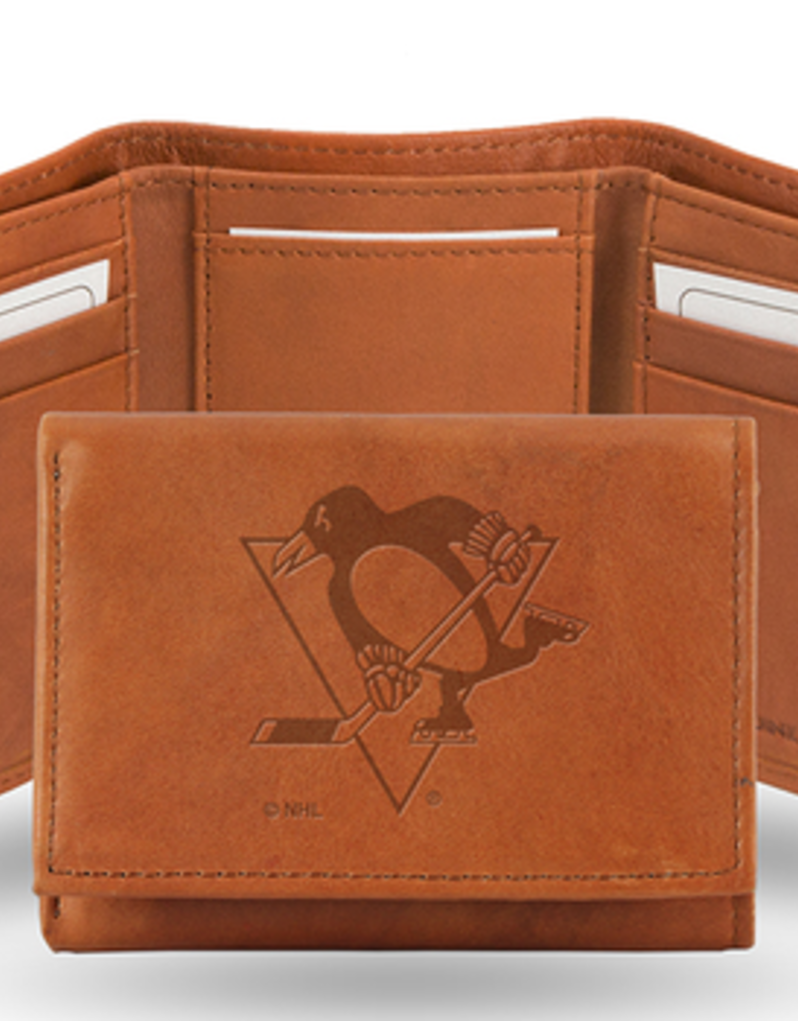 RICO INDUSTRIES Pittsburgh Penguins Vintage Leather Trifold Wallet