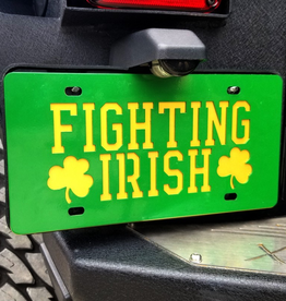 GAMEDAY IRONWORKS Notre Dame Fighting Irish Fighting Irish License Plate w/ Gold Backer