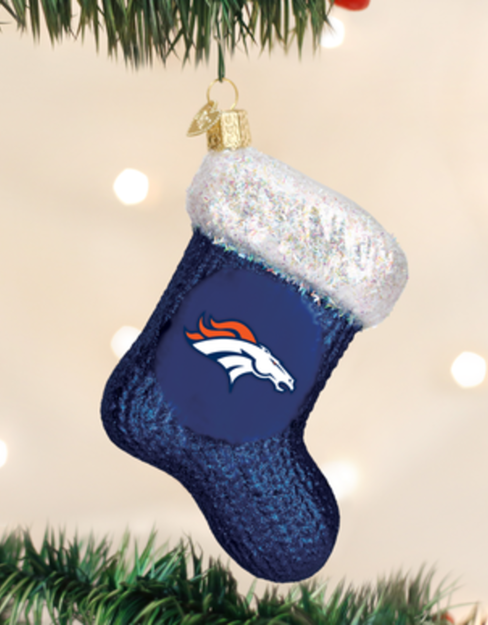 OLD WORLD CHRISTMAS Broncos Stocking Ornament