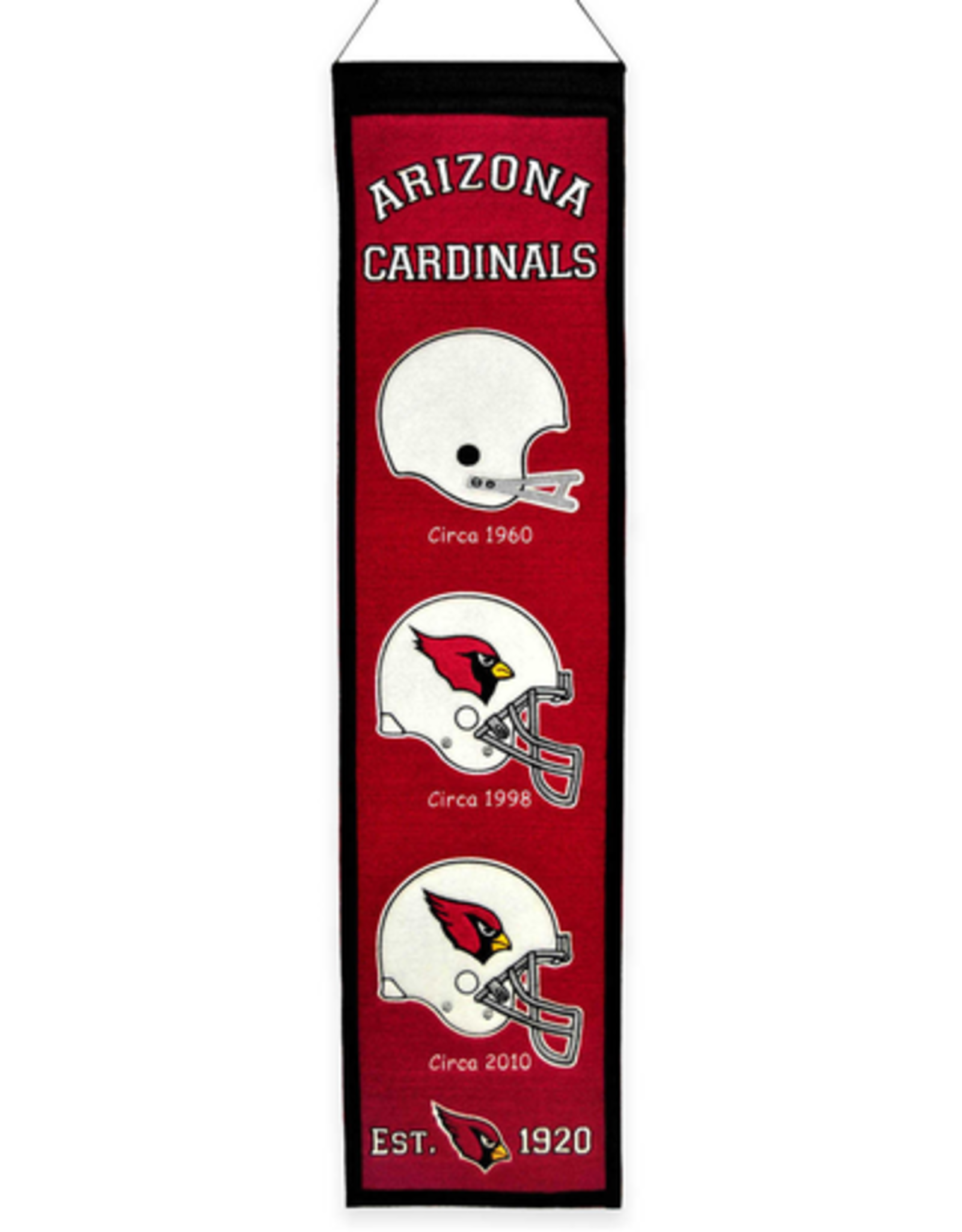 WINNING STREAK SPORTS Arizona Cardinals 8x32 Wool Heritage Banner