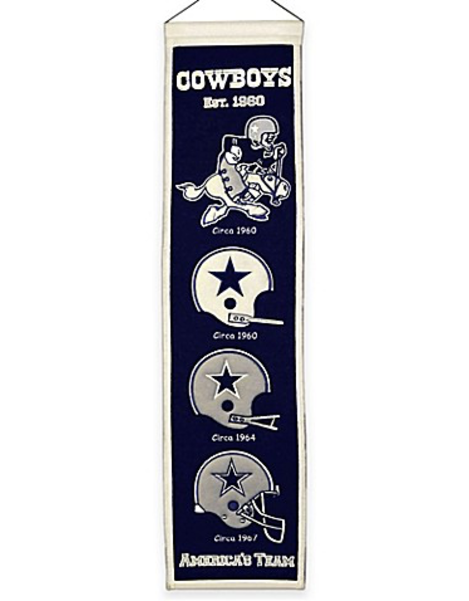 WINNING STREAK SPORTS Dallas Cowboys 8x32 Wool Heritage Banner