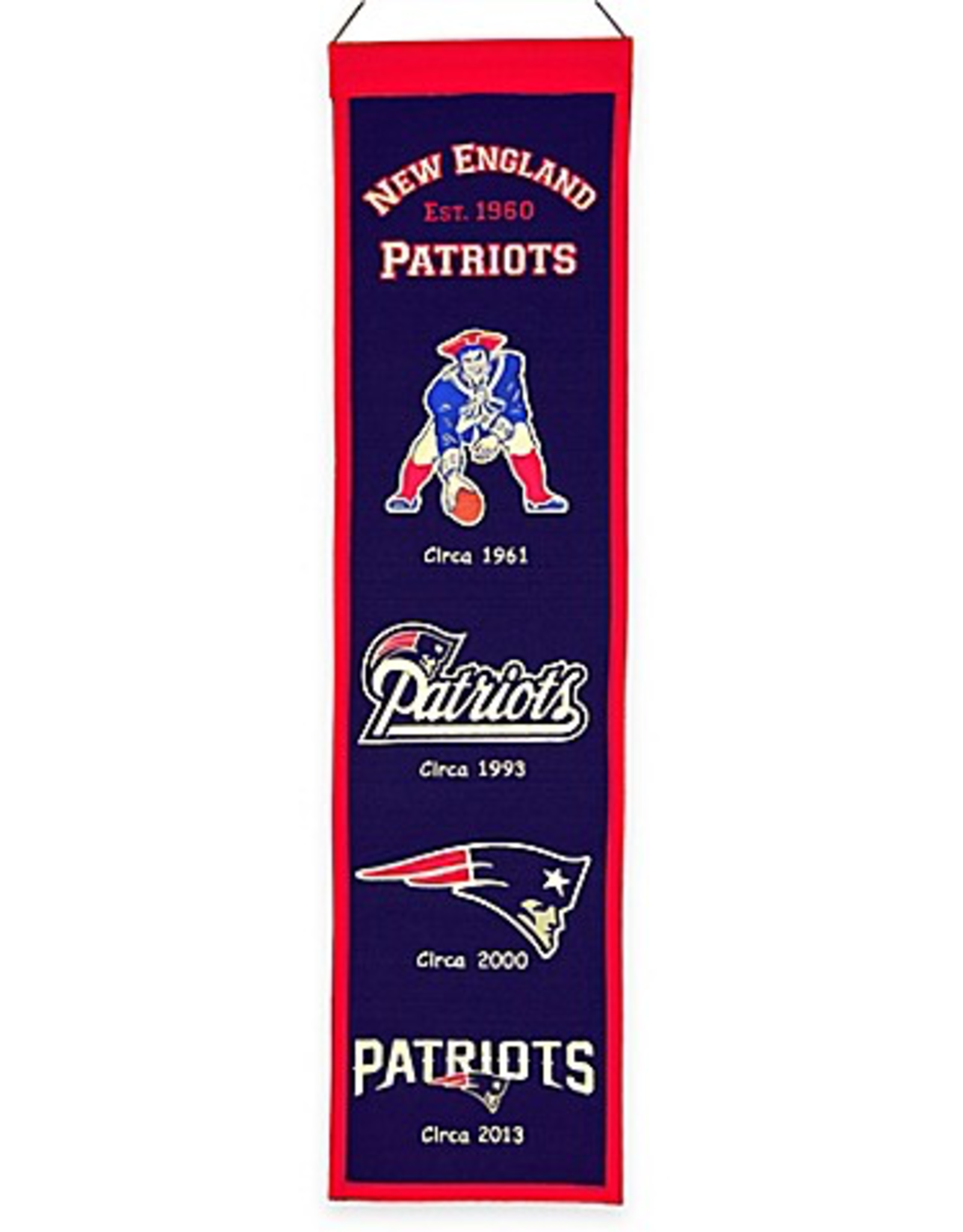 WINNING STREAK SPORTS New England Patriots 8x32 Wool Heritage Banner