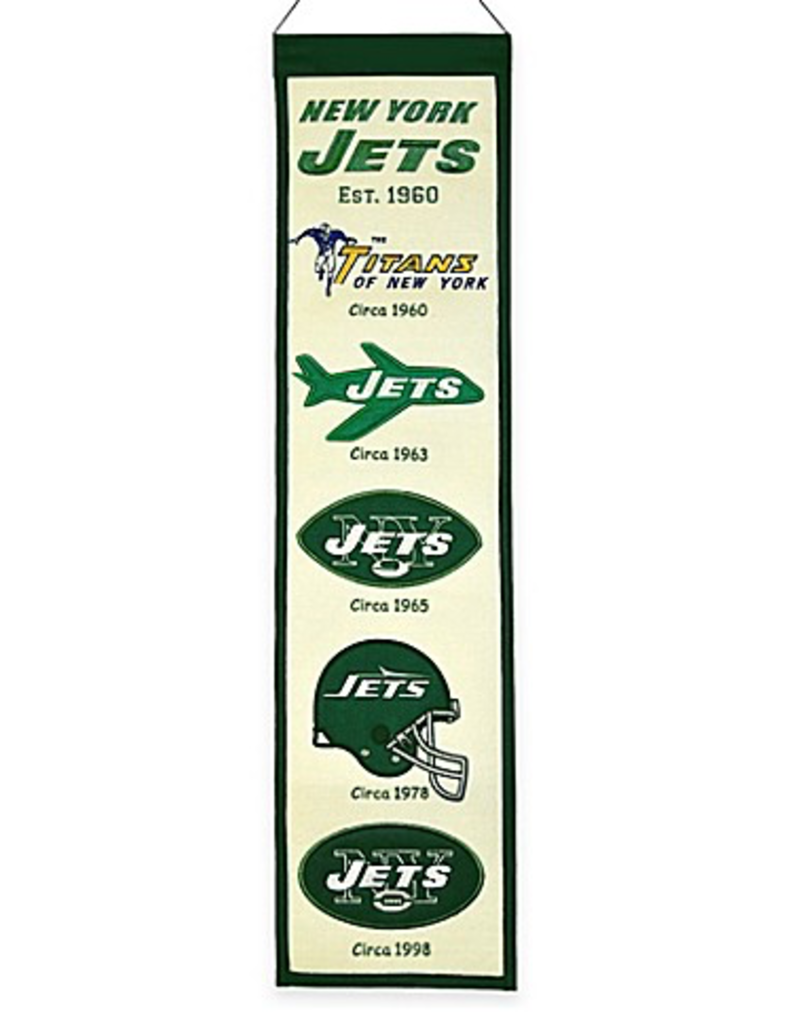 WINNING STREAK SPORTS New York Jets 8x32 Wool Heritage Banner