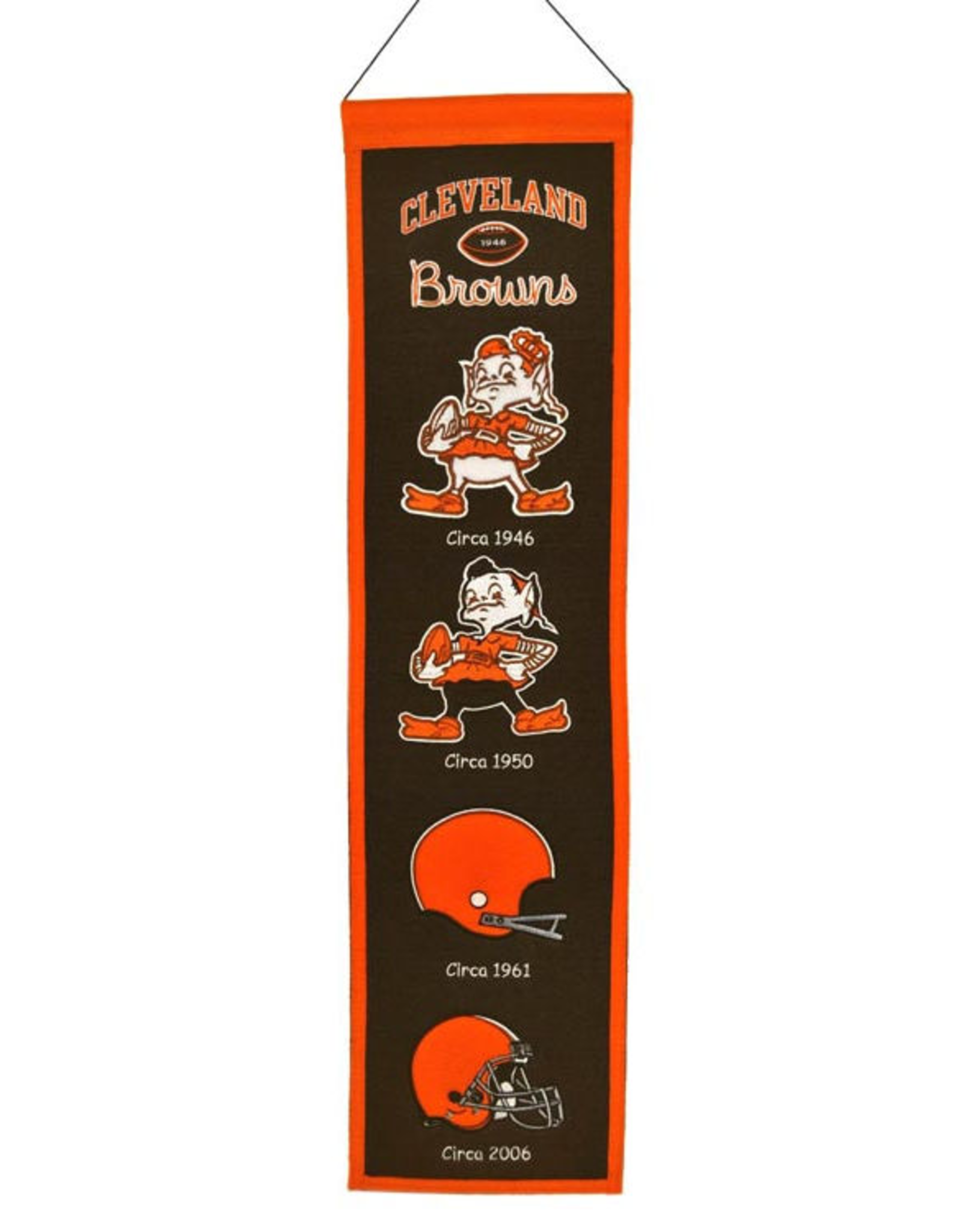WINNING STREAK SPORTS Cleveland Browns 8x32 Wool Heritage Banner