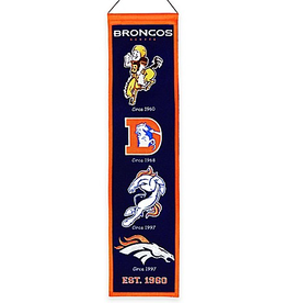 WINNING STREAK SPORTS Denver Broncos 8x32 Wool Heritage Banner