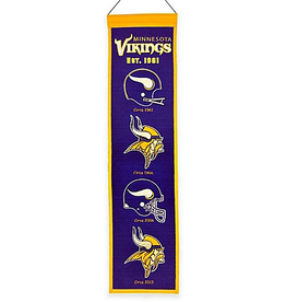 WINNING STREAK SPORTS Minnesota Vikings 8x32 Wool Heritage Banner