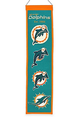 WINNING STREAK SPORTS Miami Dolphins 8x32 Wool Heritage Banner
