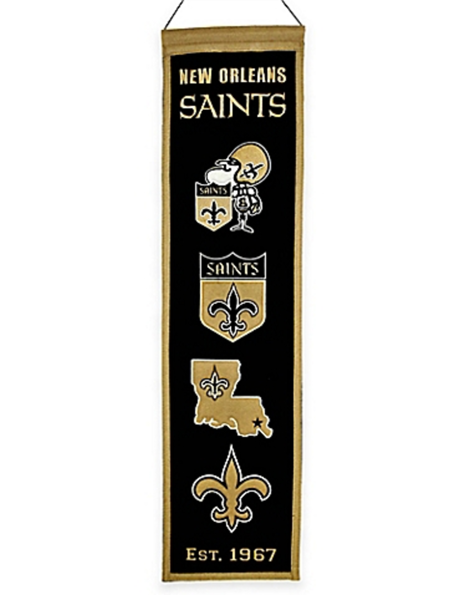 WINNING STREAK SPORTS New Orleans Saints 8x32 Wool Heritage Banner
