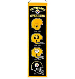 WINNING STREAK SPORTS Pittsburgh Steelers 8x32 Wool Heritage Banner