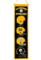 WINNING STREAK SPORTS Pittsburgh Steelers 8x32 Wool Heritage Banner