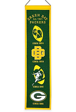 WINNING STREAK SPORTS Green Bay Packers 8x32 Wool Heritage Banner