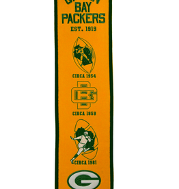 WINNING STREAK SPORTS Green Bay Packers Fan Fave 8x32 Wool Heritage Banner