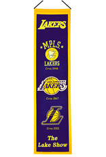 WINNING STREAK SPORTS Los Angeles Lakers 8x32 Wool Heritage Banner