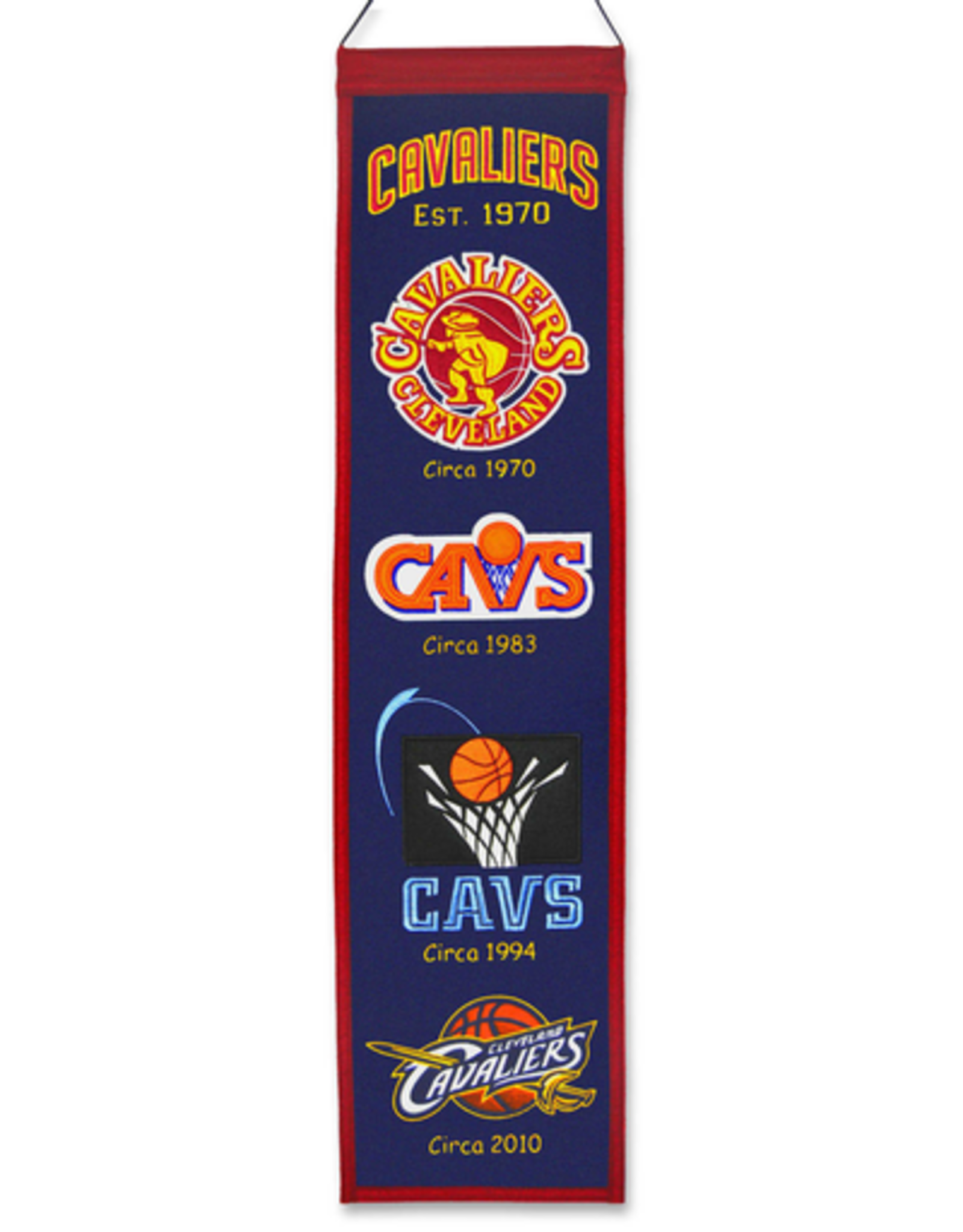 WINNING STREAK SPORTS Cleveland Cavaliers 8x32 Wool Heritage Banner
