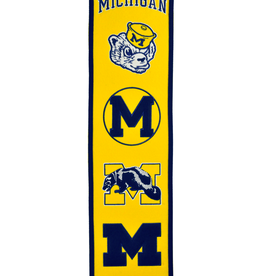 WINNING STREAK SPORTS Michigan Wolverines Fan Fave 8x32 Wool Heritage Banner