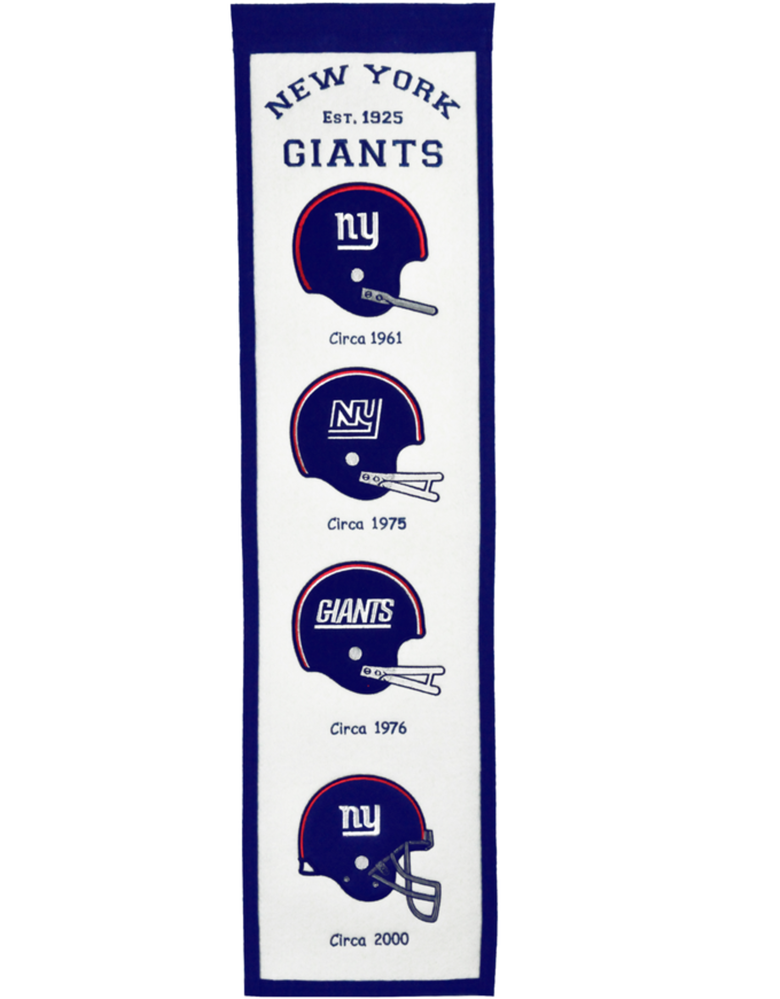 WINNING STREAK SPORTS New York Giants Fan Fave 8x32 Wool Heritage Banner