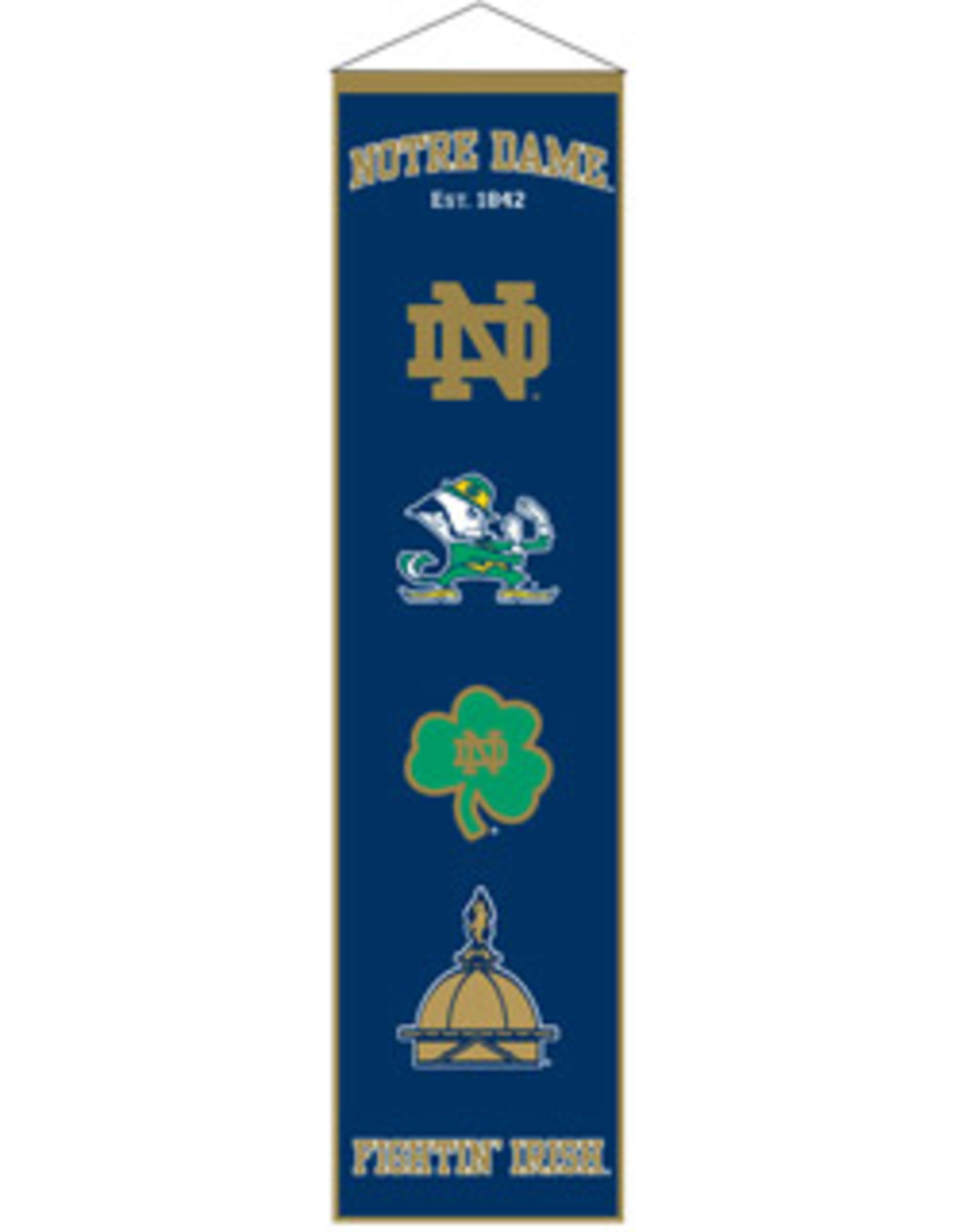 WINNING STREAK SPORTS Notre Dame Fighting Irish 8x32 Wool Heritage Banner