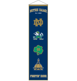 WINNING STREAK SPORTS Notre Dame Fighting Irish 8x32 Wool Heritage Banner