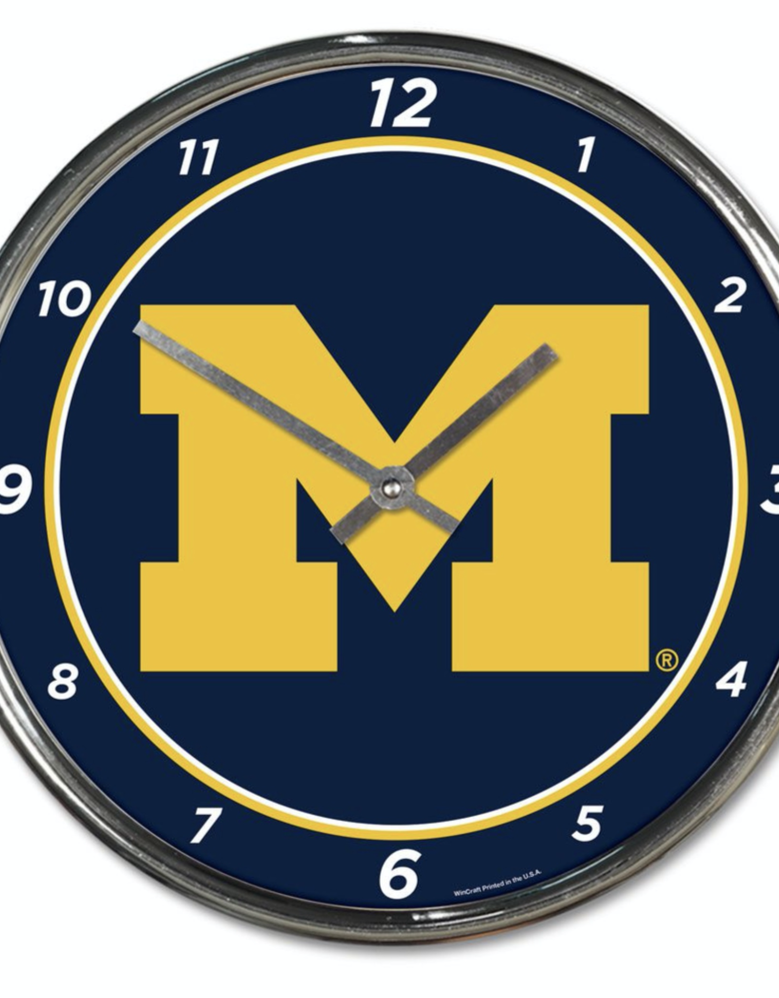 WINCRAFT Michigan Wolverines Round Chrome Clock