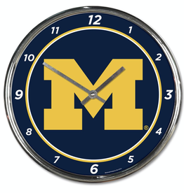 WINCRAFT Michigan Wolverines Round Chrome Clock
