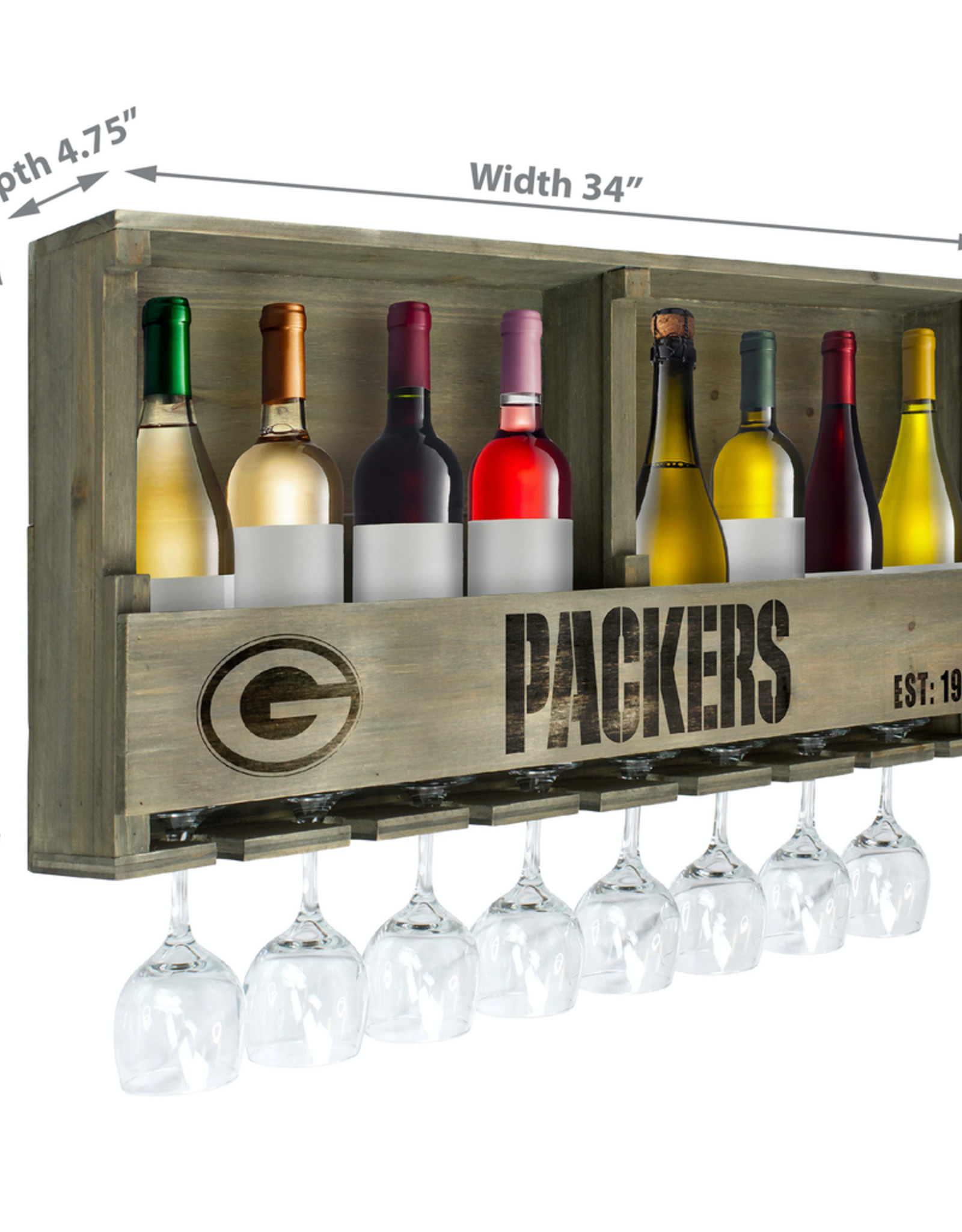 Imperial Green Bay Packers Bar Rack