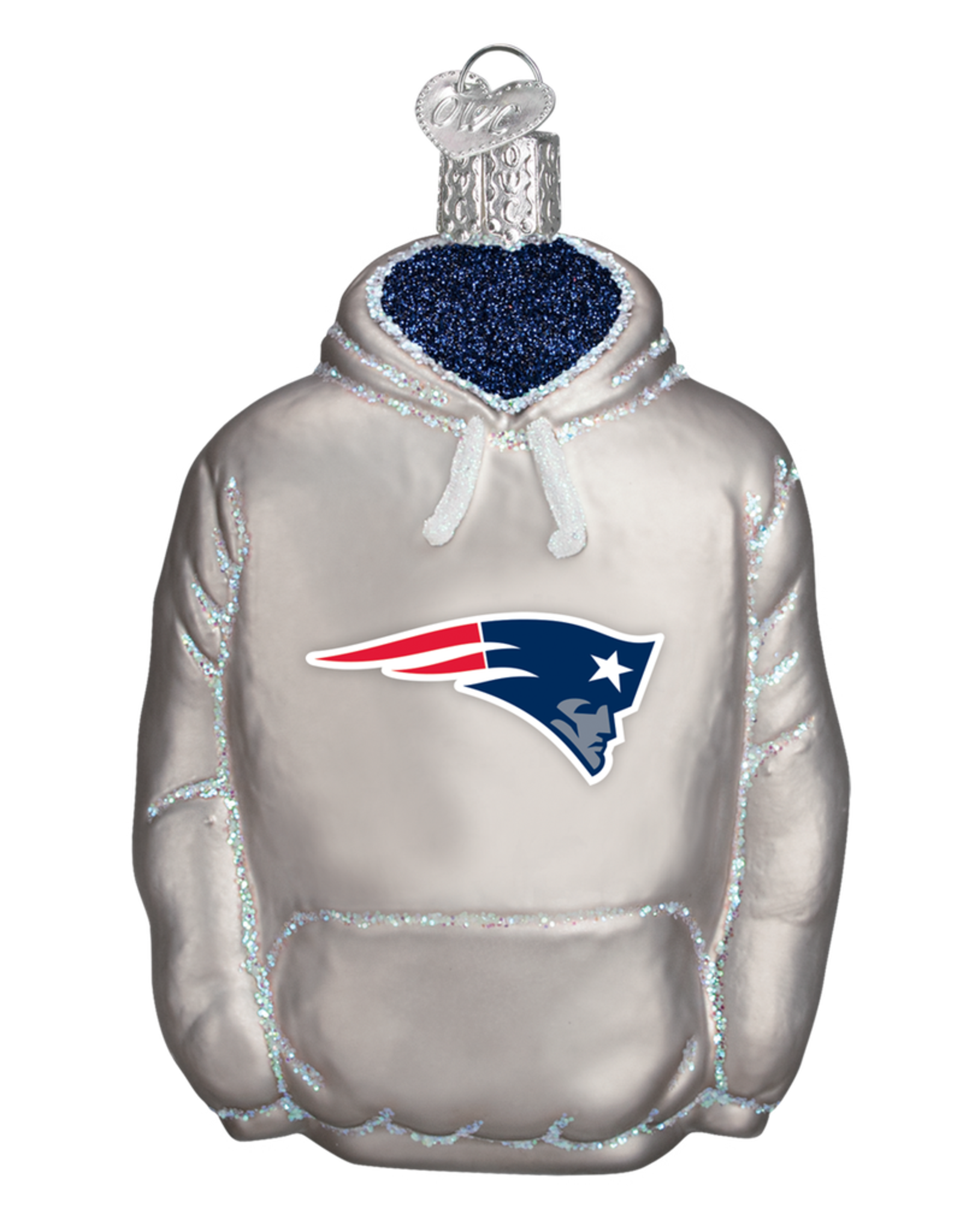 OLD WORLD CHRISTMAS New England Patriots Hoodie Ornament