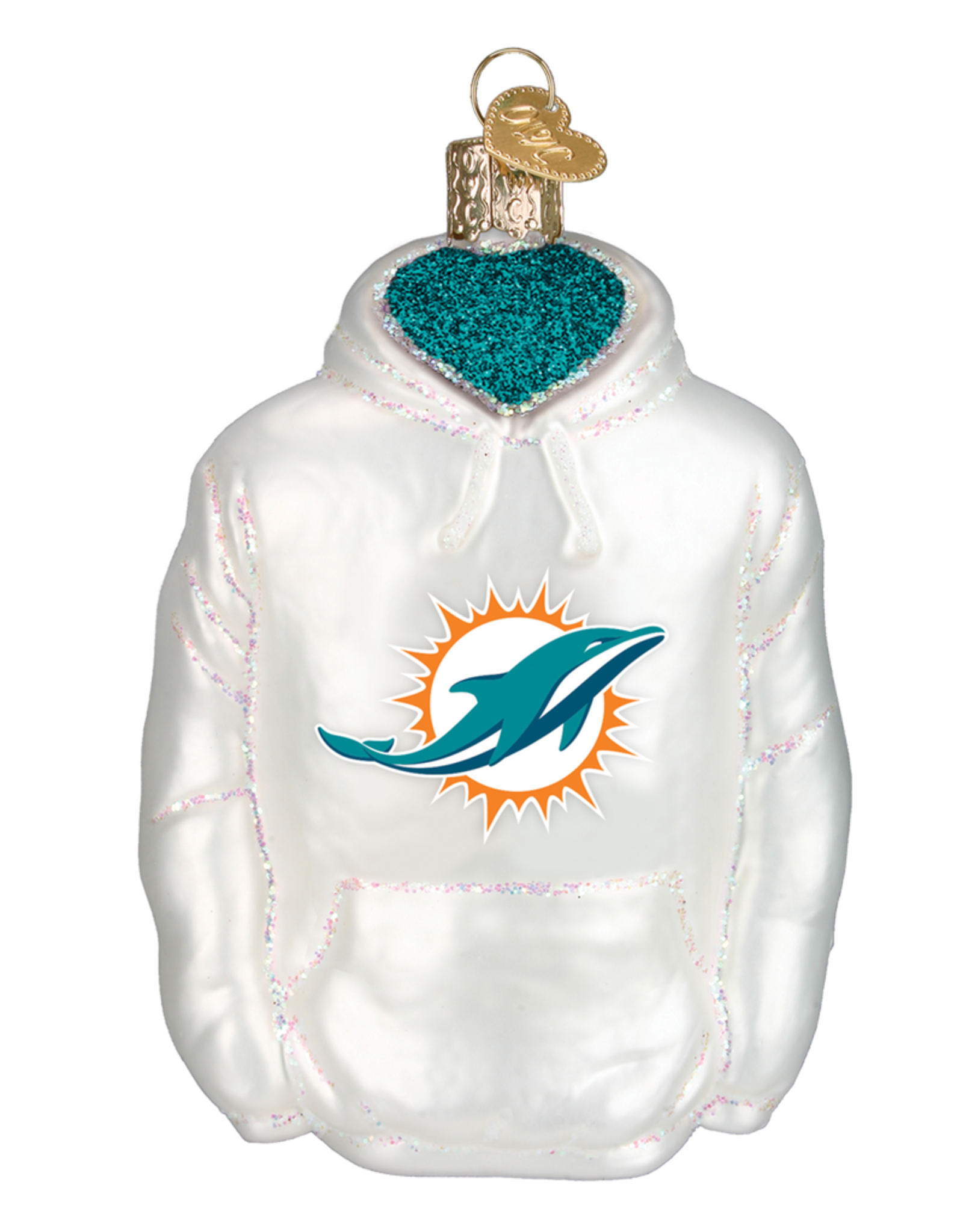 OLD WORLD CHRISTMAS Miami Dolphins Hoodie Ornament