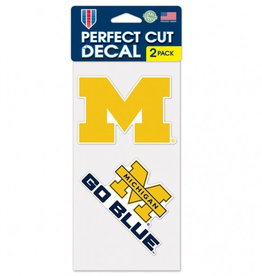 WINCRAFT Michigan Wolverines 2-Pack 4x4 Perfect Cut Decals