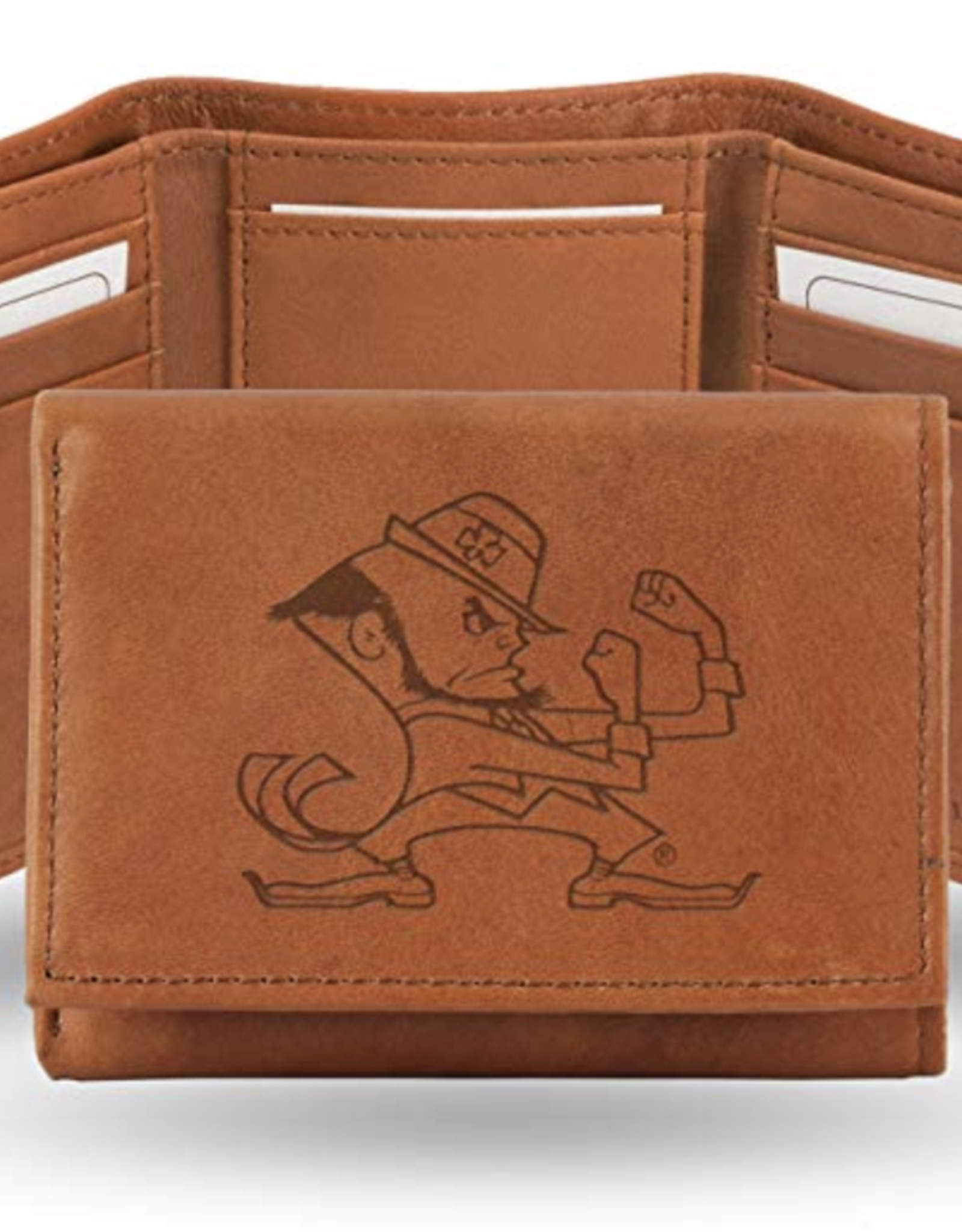 RICO INDUSTRIES Notre Dame Fighting Irish Vintage Leather Trifold Wallet