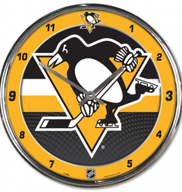WINCRAFT Pittsburgh Penguins Round Chrome Clock