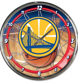 WINCRAFT Golden State Warriors Round Chrome Clock