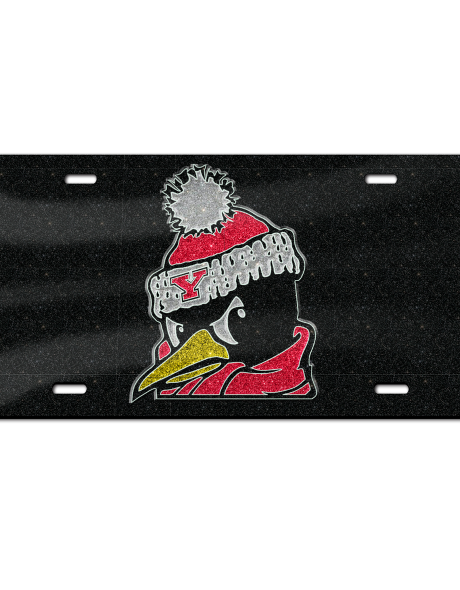 WINCRAFT Youngstown State Penguins Black Glitter License Plate