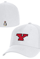 Under Armour Youngstown State Penguins WHITE Blitzing Stretch Fit Cap RED Y LOGO w/ PETE