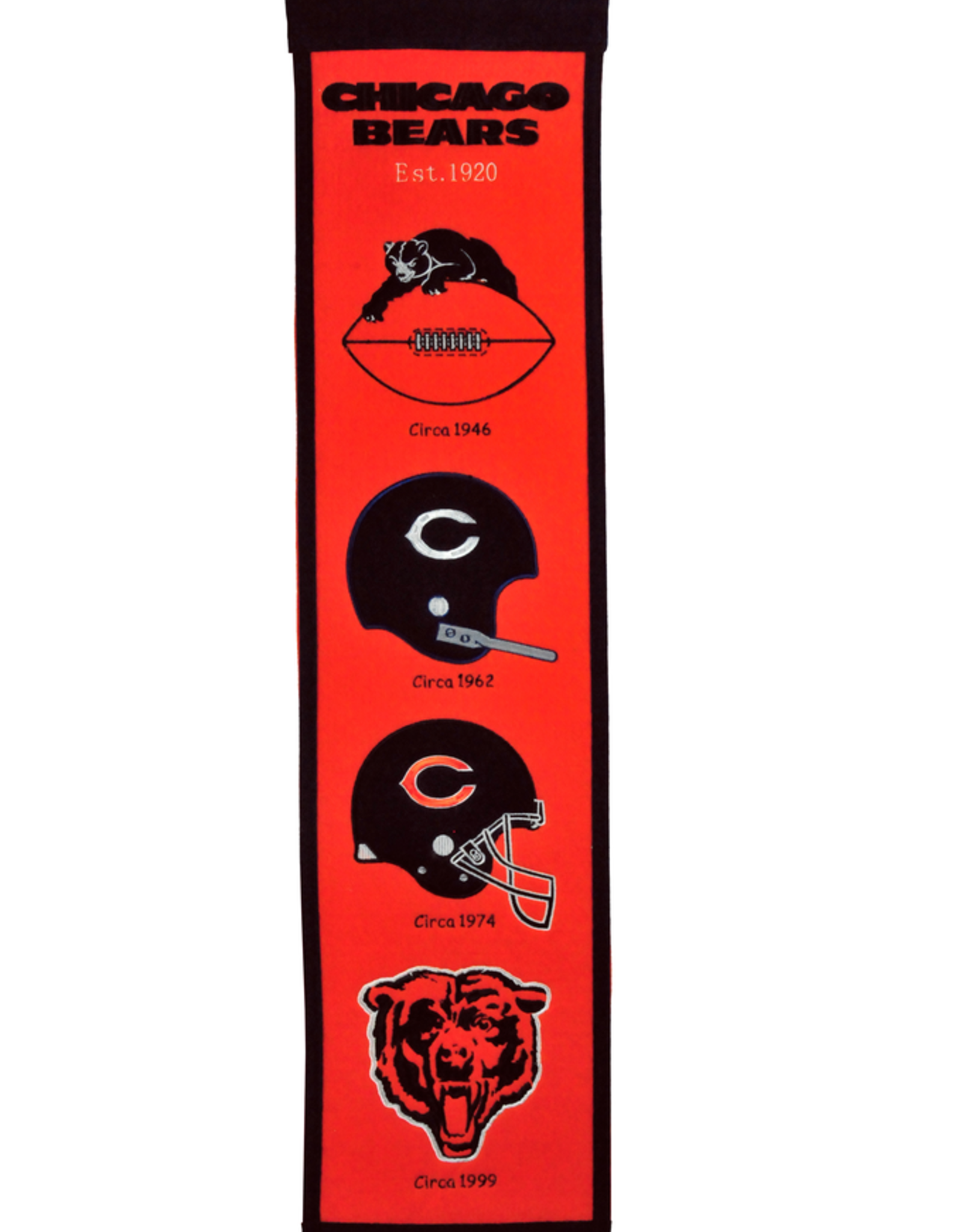 WINNING STREAK SPORTS Chicago Bears Fan Fave 8x32 Wool Heritage Banner