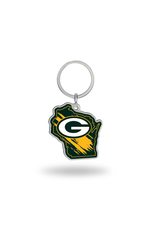 RICO INDUSTRIES Green Bay Packers State Shaped Key Ring