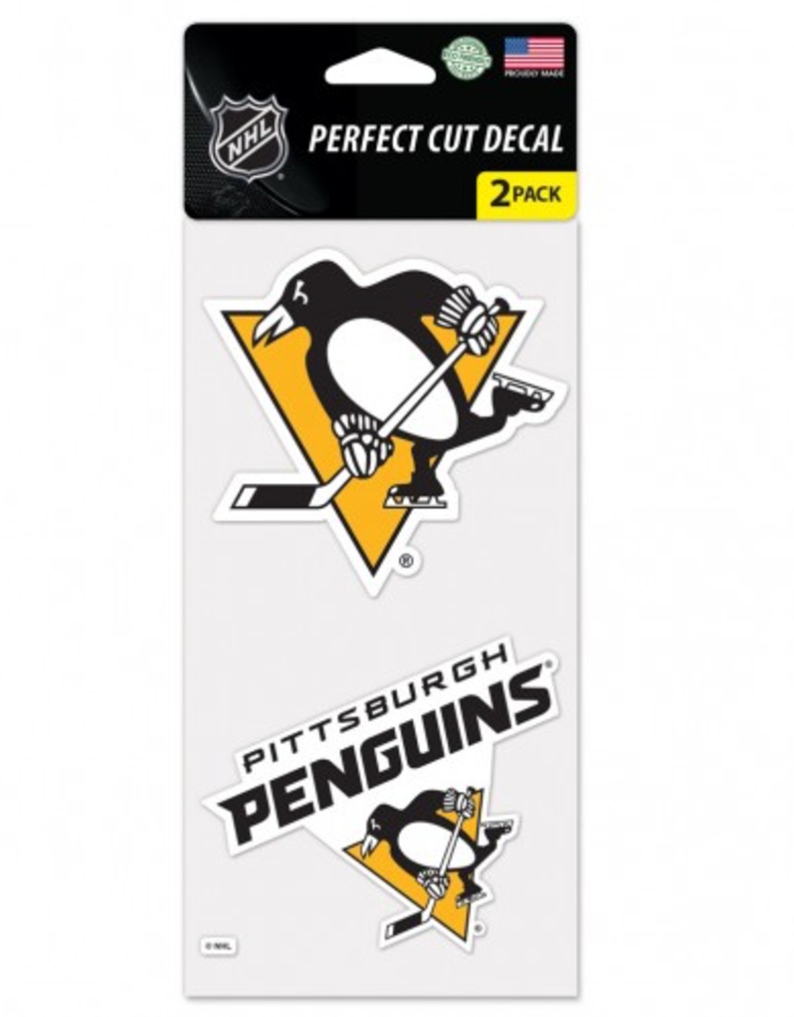 WINCRAFT Pittsburgh Penguins 2-Pack 4x4 Perfect Cut Decals