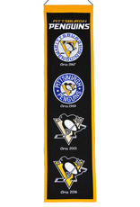 WINNING STREAK SPORTS Pittsburgh Penguins 8x32 Wool Heritage Banner