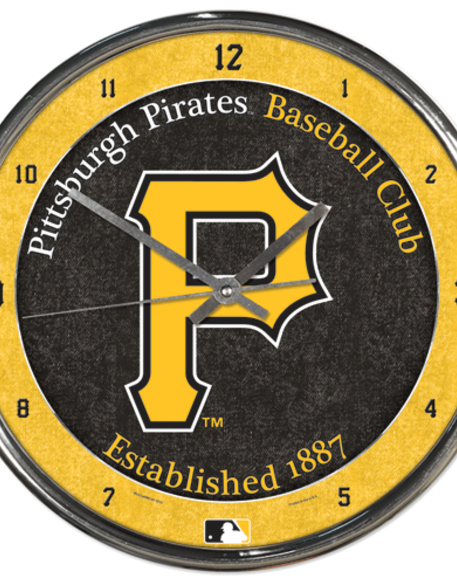 WINCRAFT Pittsburgh Pirates Round Chrome Clock