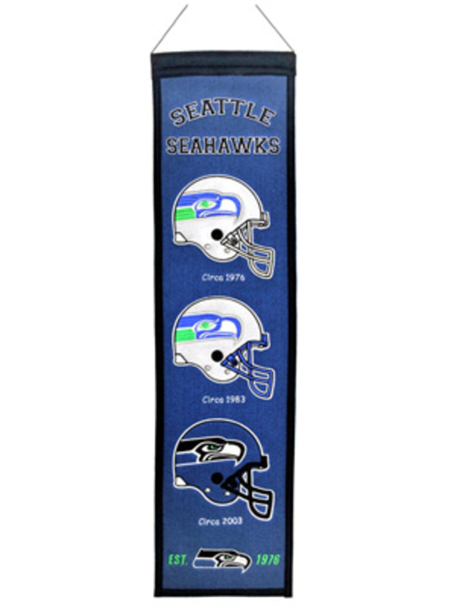 WINNING STREAK SPORTS Seattle Seahawks 8x32 Wool Heritage Banner