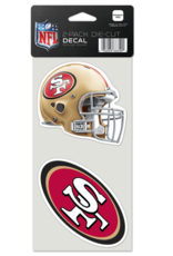 WINCRAFT San Francisco 49ers 2-Pack 4x4 Perfect Cut Decals