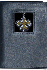 SISKIYOU GIFTS New Orleans Saints Executive Leather Trifold Wallet