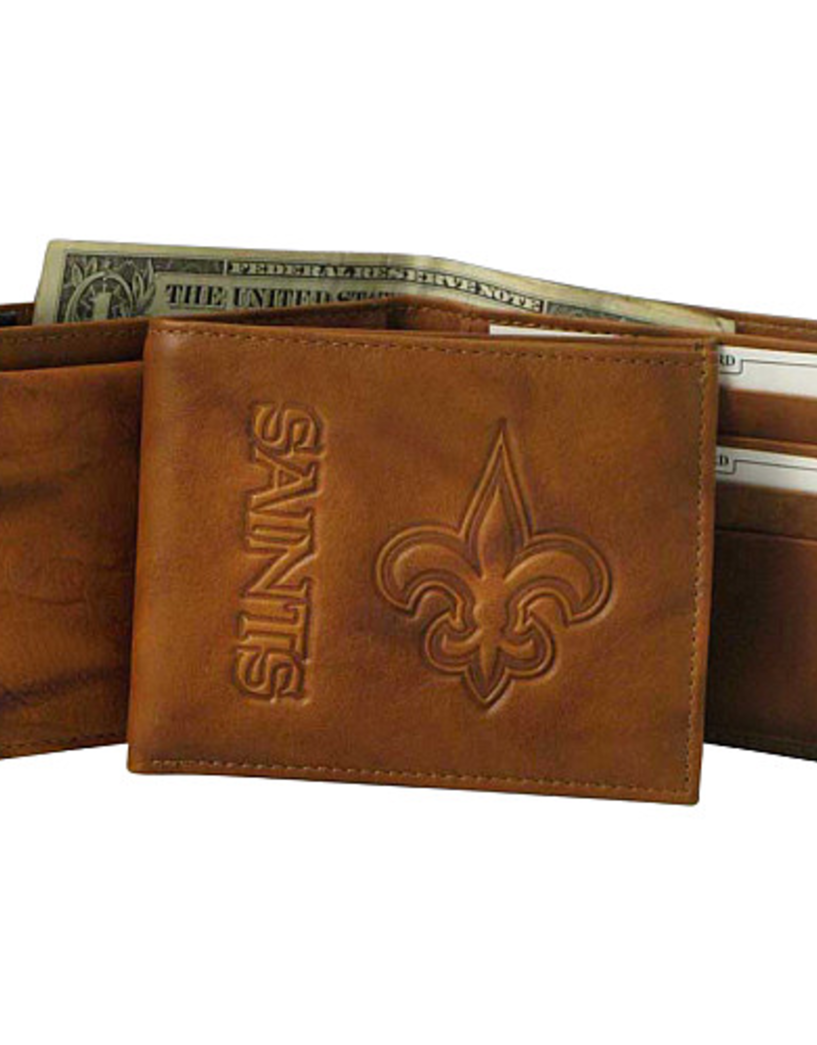 RICO INDUSTRIES New Orleans Saints Vintage Leather Billfold Wallet