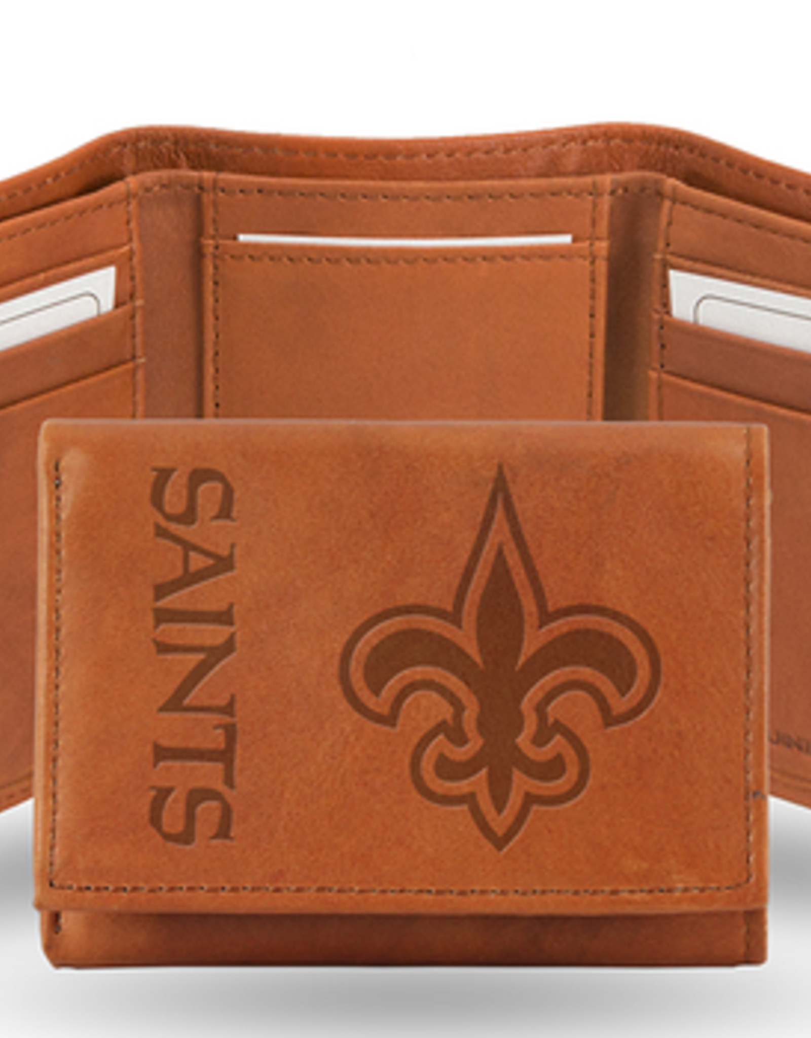 RICO INDUSTRIES New Orleans Saints Vintage Leather Trifold Wallet
