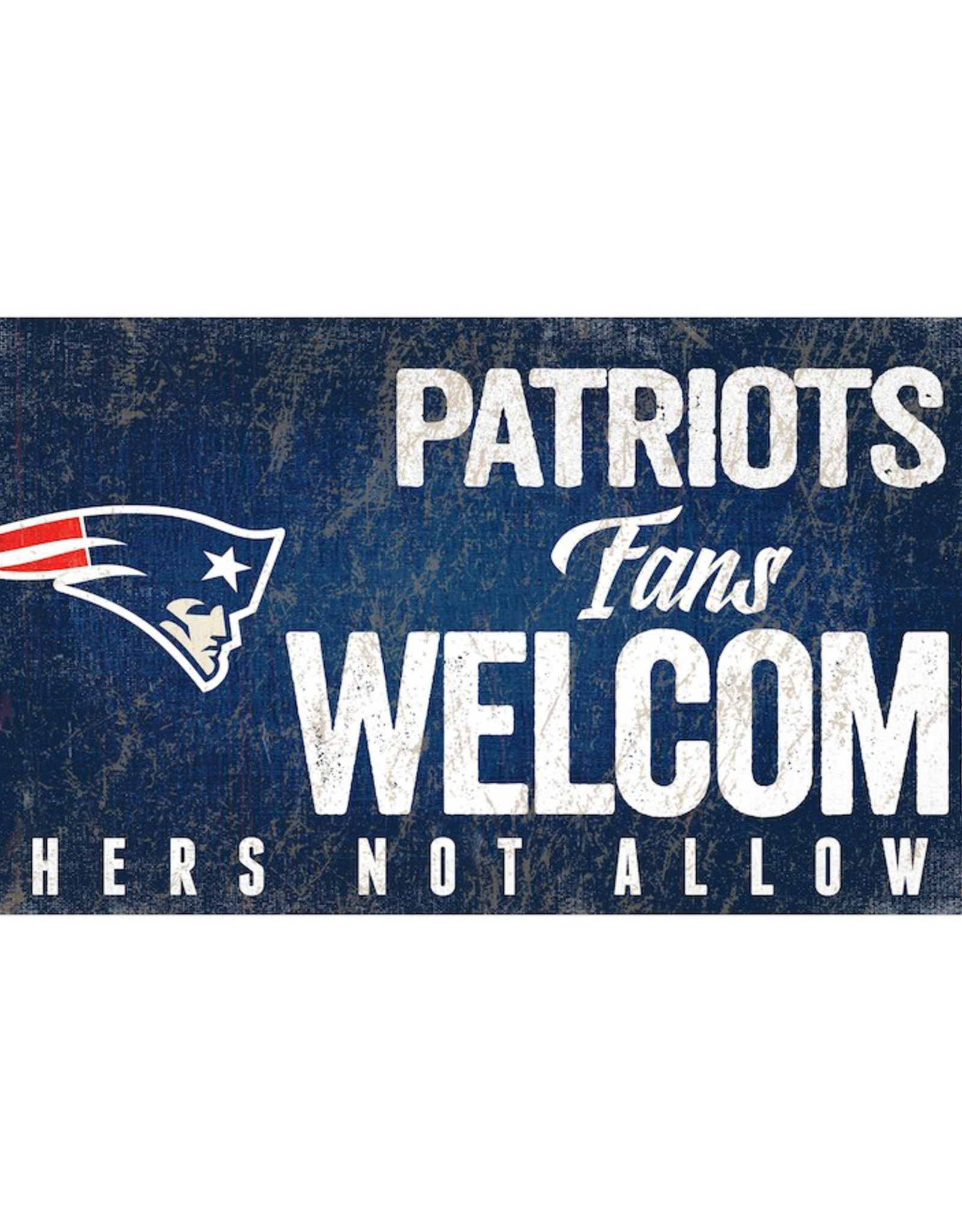 FAN CREATIONS New England Patriots Fans Welcome Wood Sign