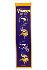 WINNING STREAK SPORTS Minnesota Vikings 8x32 Wool Heritage Banner