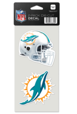 WINCRAFT Miami Dolphins 2-Pack 4x4 Perfect Cut Decals